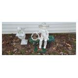 Plastic Garden Figurines & Bench