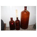 3 Early Brown Bottles