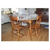 Ethan Allen Dining Room Table w/ 4 Chairs & 1