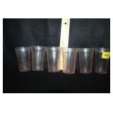 6pc Pink Depression 1oz Glasses