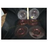 6pc Pink Depression 8" Plates