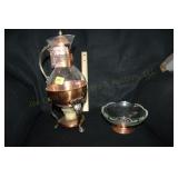 Brass & Copper Princess House Carafe & Sugar Tray
