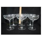 6 Princess House Etched Stems