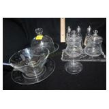 Princess House Etched Table Set w/ Extra Lid