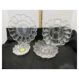 5 Patterned Glass Serving Dishes