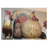 Wood Carved Chickens & More