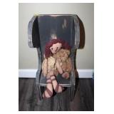 Wooden Doll Chairs w/ Dolls