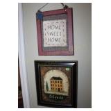 2 Framed Wall Décor & Artificial Swag