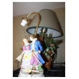 Figural Lamp & Basket Lamp