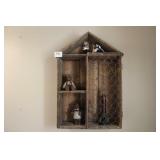 Primitive Wall Shelf w/ Contents