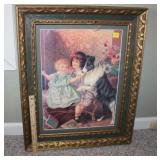 Framed Print of Kids & Dog 22 1/2" x 28"