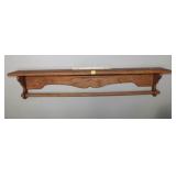 Oak Wall Shelf w/ Quilt Rack 48" x 7" x 10"