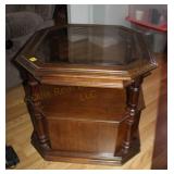 Glass Top Octagon Side Table 25" x 25" x 22"