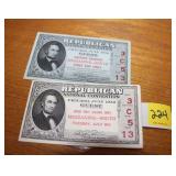 (2) 1952 Republican Convention Passes