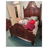 Walnut high back bed