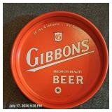 Gibbons Beer Tray  13" Across Metal