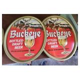 2- Buckeye Beer Signs  17" Tall Small Cracks