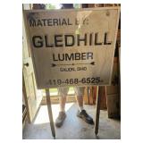 2 Gledhill Lumber Signs  28" X 30" on posts