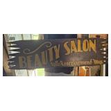 Beauty Salon  2 Sided   Wood  40" X 11"