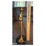Brass Frog Candlestick