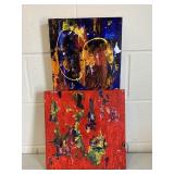 Pair of Small Abstract Art Paintings