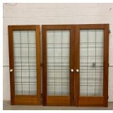 Set of 3 Pine Interior French Doors