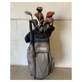 Ping and Other Golf Clubs and Bag