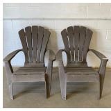 Pair of Plastic Outdoor Patio Chairs