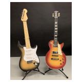 Pair of Miniature Display Guitars and Stands-7"