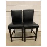 Set of 2 Leatherette Chairs/Stools