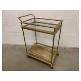 Metal and Glass Trolley Cart