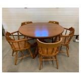 Modern Oak Dinette Set 5 Maple Chairs