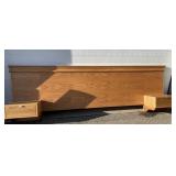 King Size Oak Wall Mount Headboard with Drawers