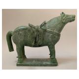 Green Jadeite European Horse Statue