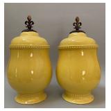 Pair of Unusual Lidded Porcelain Jars