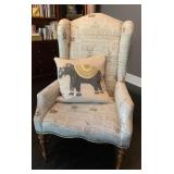 Modern Wing Back Chair and Pillow