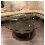 Modern Glass Top Round Coffee Table