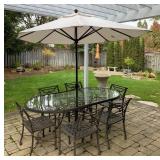 Large Metal Patio Set with Glass Top