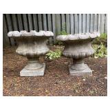 Pair of Concrete Garden Planters