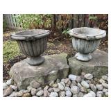 Pair of Concrete Garden Planters