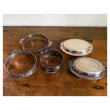 Two Covered Silver Plate Service Dishes