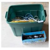 Box of Extension Cords and Headlamps