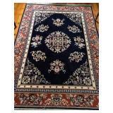 Wool Area Rug, Black and Terra Cotta Overtones
