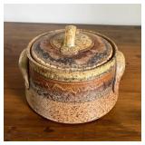 Two Handled Covered Pottery Serving Dish