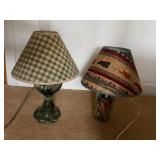 Pair of Glass Table Lamps with Shades