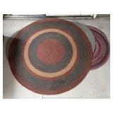 Three Braided Area Rugs, Red, Blue, Gray Overtones