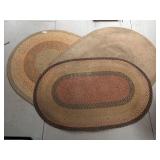 Three Braided Area Rugs, Beige Overtones