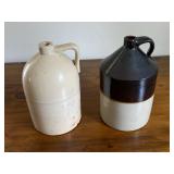 Two Stoneware Whisky Jugs