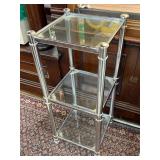 Two Tier Metal and Glass Storage/Display Shelf