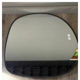 Black Metal Frame Triangular Wall Mount Mirror